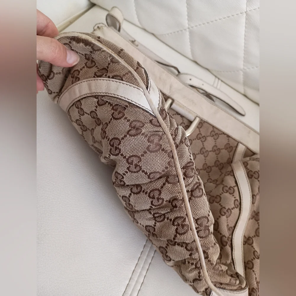 Authenticated Gucci GG Abbey D Ring Crossbody Brown Beige Canvas Fabric Bag - Picture 5 of 16